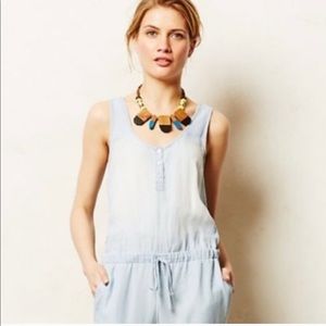 XS Cloth & Stone Chambray Denim Romper